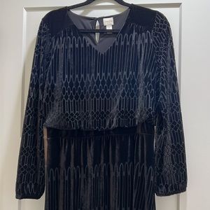 Chico’s Long Black Velvety Dress Size 1